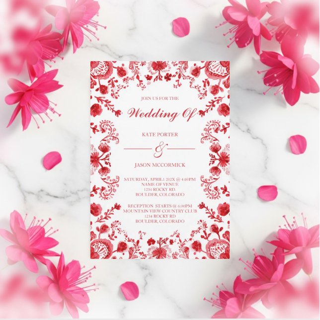 Red Talavera Wedding  Invitation (Creator Uploaded)