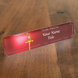 RED TALISMAN, DESK NAME PLATE