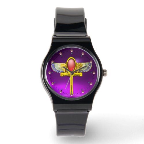 RED TALISMANEGYPTIAN WINGED ANKH AND CORNUCOPIA WATCH