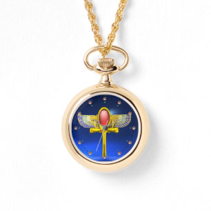 RED TALISMAN/EGYPTIAN WINGED ANKH,CORNUCOPIA Blue Watch