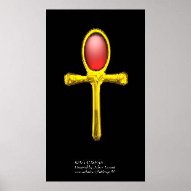 RED TALISMAN Gold Ankh Egyptian Eternal Life Poster (Front)
