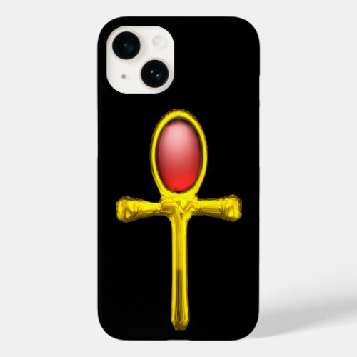 RED TALISMAN GOLD EGYPTIAN ANKH Black Case_Mate iPhone 14 Case