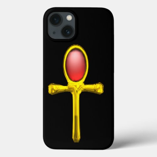 RED TALISMAN GOLD EGYPTIAN ANKH iPhone 13 CASE