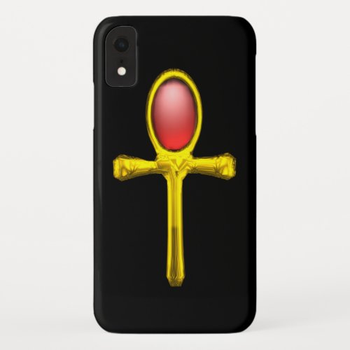 RED TALISMAN GOLD EGYPTIAN ANKH iPhone XR CASE