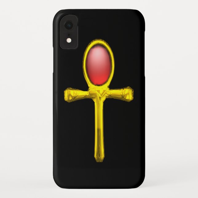 RED TALISMAN /GOLD EGYPTIAN ANKH Case-Mate iPhone CASE (Back)