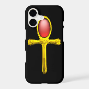 RED TALISMAN /GOLD EGYPTIAN ANKH iPhone 17 CASE