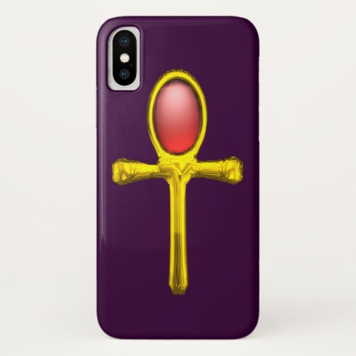 RED TALISMAN GOLD EGYPTIAN ANKH Purple iPhone X Case