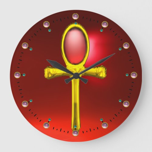 RED TALISMAN Ruby Gemstones Large Clock