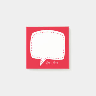 Red Talk Bubble Personalized Name speech bubble Post-it Notes