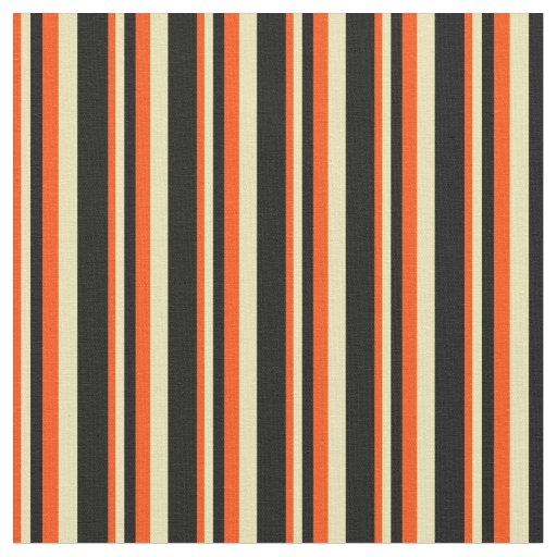 Red, Tan, and Black Pattern of Stripes Fabric