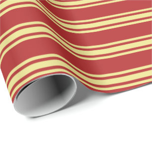 Red & Tan Colored Stripes Wrapping Paper
