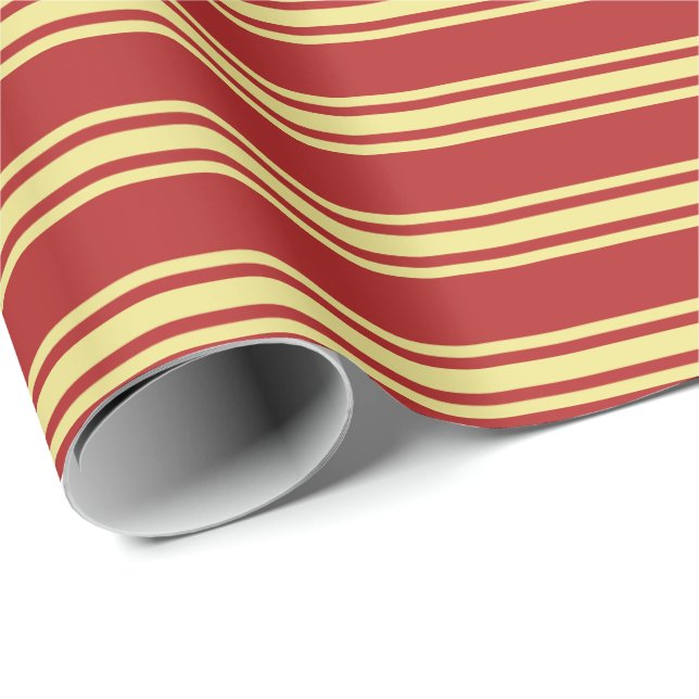 Red & Tan Colored Stripes Wrapping Paper (Roll Corner)