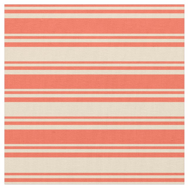 Red & Tan Lines Fabric (Close Up)