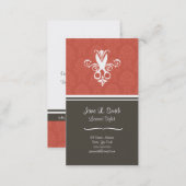 Red Tapestry Scissors Appointment Card (Front/Back)