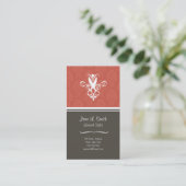 Red Tapestry Scissors Appointment Card (Standing Front)