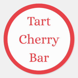 RED Tart Cherry Bar Flavor Round Sticker