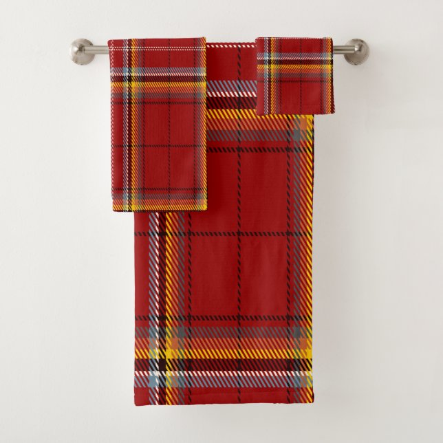 Red Tartan Bath Towel Set (Insitu)