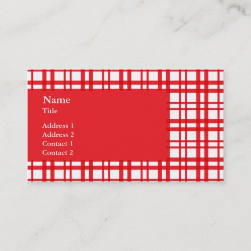 Customizable Red Tartan Business Card