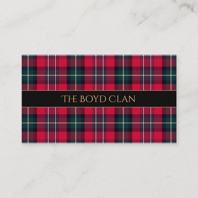 Red Tartan Business Card (Front)