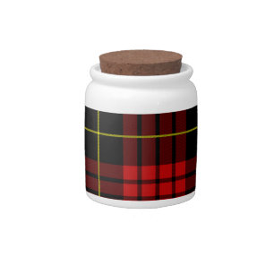 Red Tartan Candy Jar