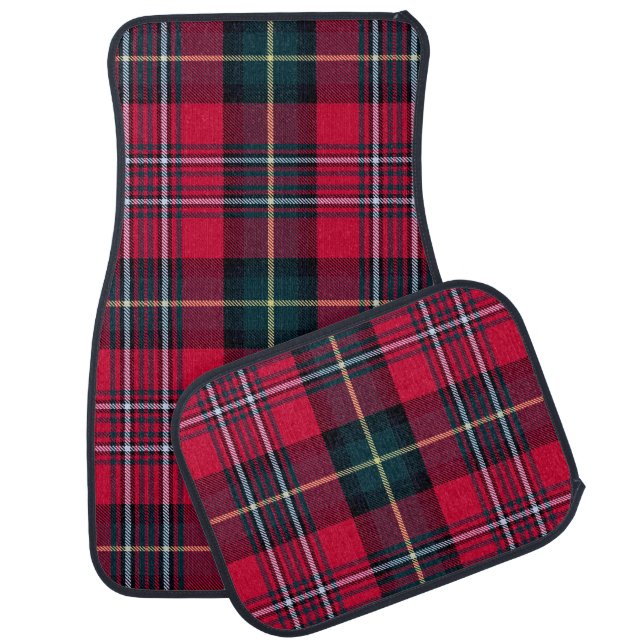 Red Tartan Car Mat (Set)