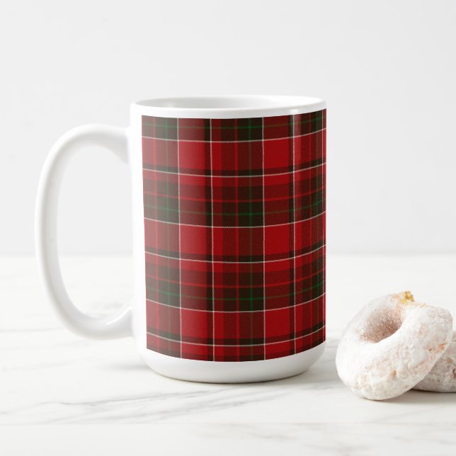 Red Tartan Check Coffee Mug (With Donut)