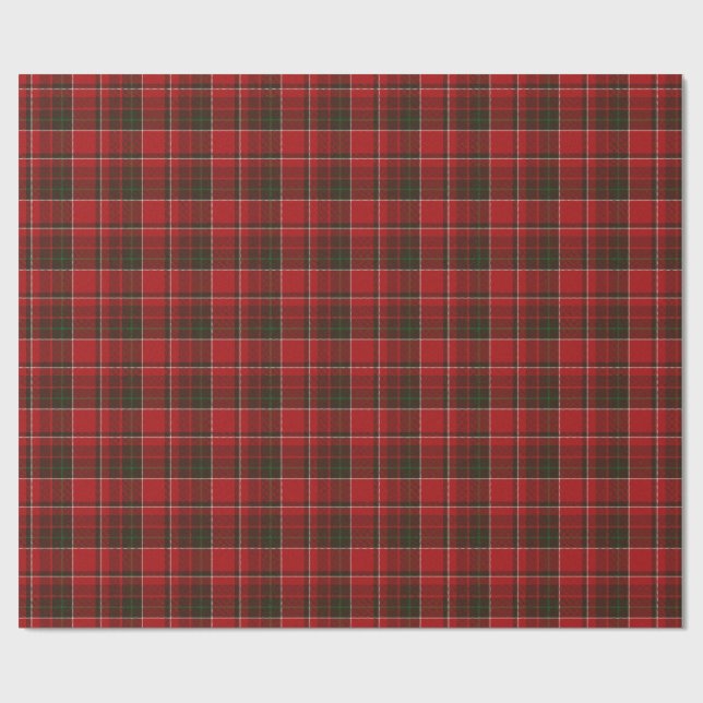 Red tartan checkered pattern wrapping paper (Flat)
