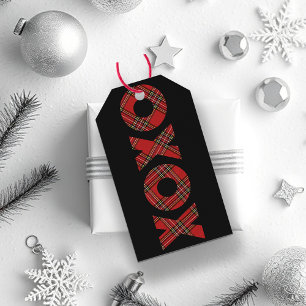 Red Tartan Christmas Happy Holidays Gift Tags