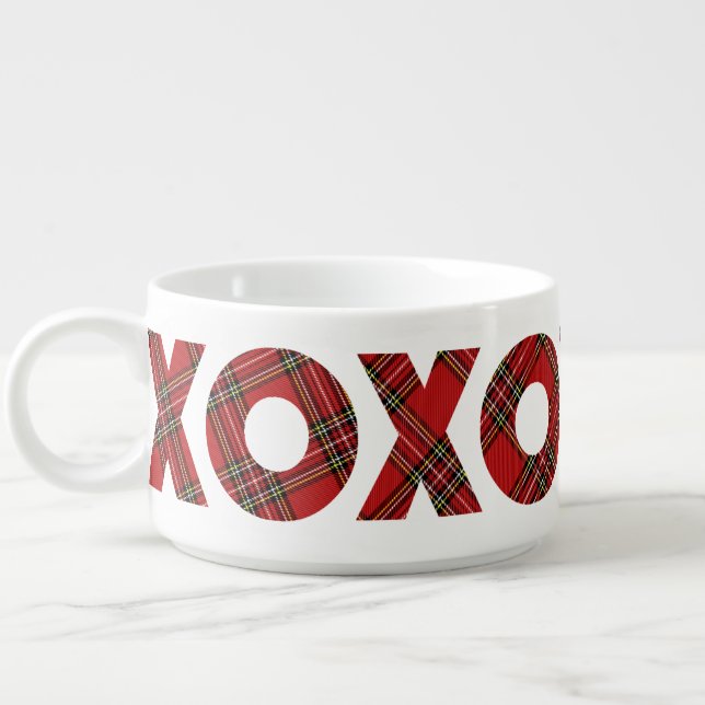 Red Tartan Christmas Pattern Bowl (Right)