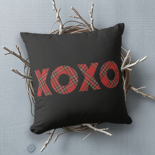 Red Tartan Christmas Pattern Outdoor Pillow