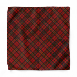 Red tartan Christmas plaid winter holidays pattern Bandana