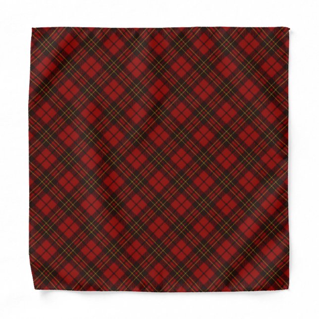 Red tartan Christmas plaid winter holidays pattern Bandana (Front)