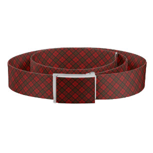 Red tartan Christmas plaid winter holidays pattern Belt
