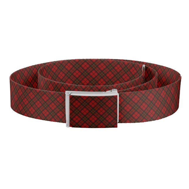 Red tartan Christmas plaid winter holidays pattern Belt (Coil)