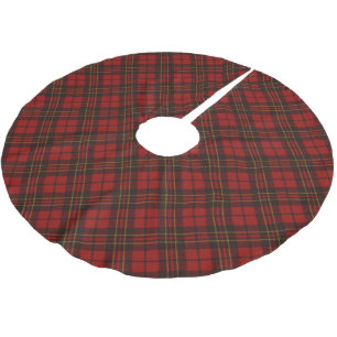 Red tartan Christmas plaid winter holidays pattern Brushed Polyester Tree Skirt