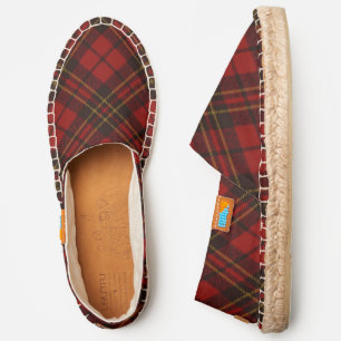 Red tartan Christmas plaid winter holidays pattern Espadrilles