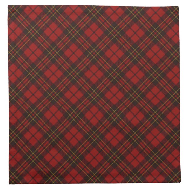 Red tartan Christmas plaid winter holidays pattern Napkin (Front)