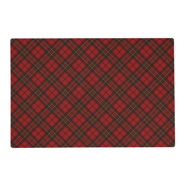 Red tartan Christmas plaid winter holidays pattern Placemat (Front)