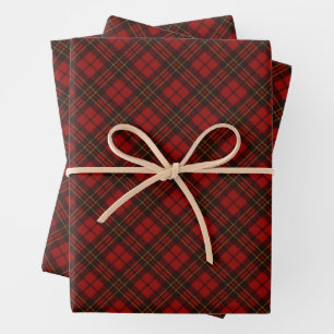 Red tartan Christmas plaid winter holidays pattern Wrapping Paper Sheets