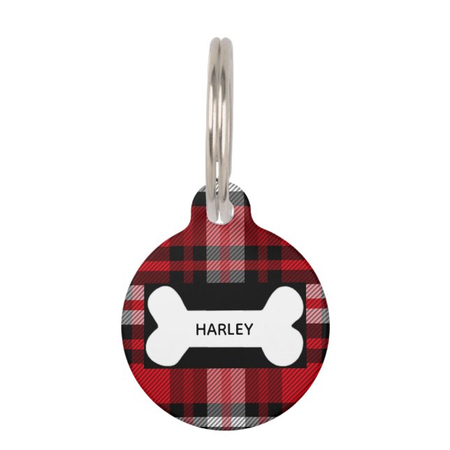 Red Tartan Dog Tag (Front)