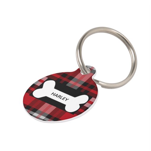 Red Tartan Dog Tag Zazzle