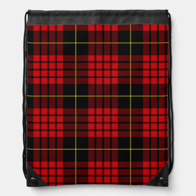 Red Tartan Drawstring Backpack (Front)