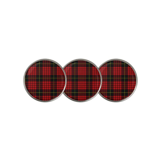 Red Tartan Golf Ball Marker (3 Up)