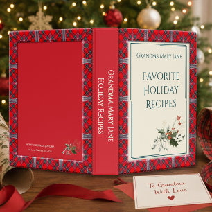 Red Tartan Grandma's Favorite Holiday Recipe Mini Binder