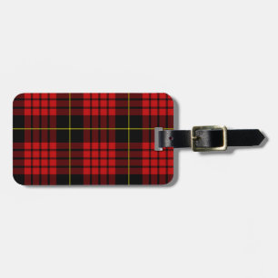Red Tartan Luggage Tag w/ leather strap