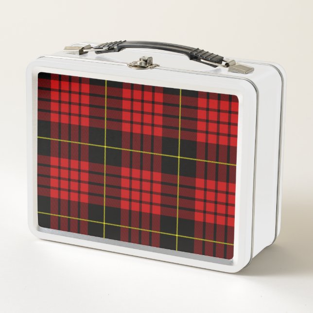 Red Tartan Metal Lunch Box (Front)