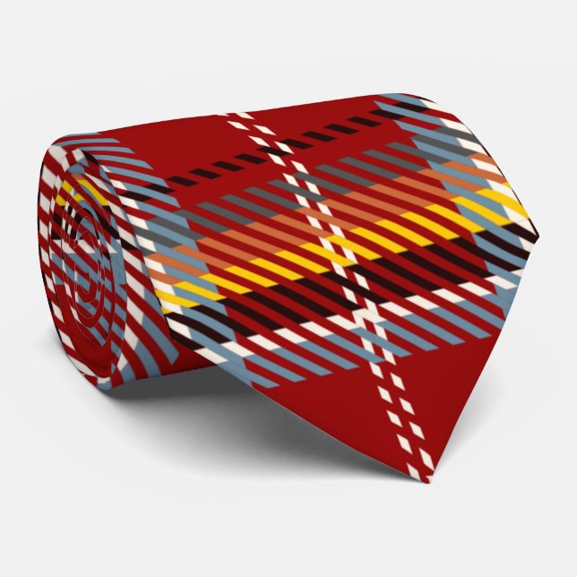 Red Tartan Neck Tie (Rolled)