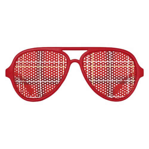 Red Tartan Party Sunglasses