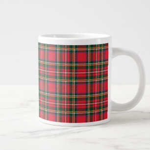 Red & Tartan Pattern Giant Coffee Mug