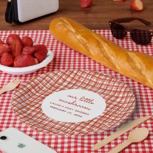 Red Tartan Picnic Fall Baby Shower Paper Plates